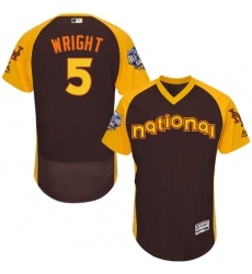 Men's Majestic New York Mets #5 David Wright Brown 2016 All-Star National League BP Authentic Collection Flex Base MLB Jersey
