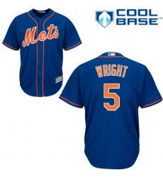 Men's Majestic New York Mets #5 David Wright Replica Royal Blue Alternate Home Cool Base MLB Jersey