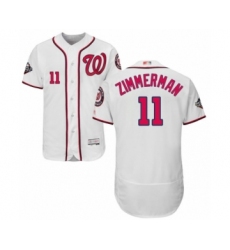 Men's Washington Nationals #11 Ryan Zimmerman White Home Flex Base Authentic Collection 2019 World Series Bound Baseball Jersey