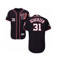 Men's Washington Nationals #31 Max Scherzer Navy Blue Alternate Flex Base Authentic Collection 2019 World Series Bound Baseball Jersey