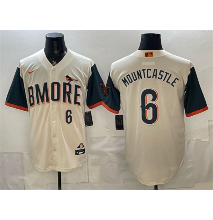 Men's Baltimore Orioles #6 Ryan Mountcastle Natural 2026 City Connect Stadium Stitched Baseball Jersey