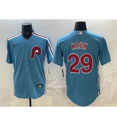 Men's Philadelphia Phillies #29 John Kruk Blue Cool Base Stitched Jersey