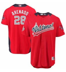 Men's Majestic Colorado Rockies #28 Nolan Arenado Game Red National League 2018 MLB All-Star MLB Jersey