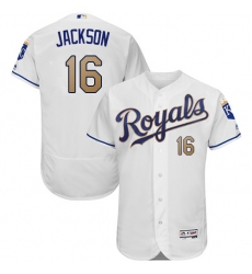 Men's Majestic Kansas City Royals #16 Bo Jackson White Home Flex Base Authentic MLB Jersey