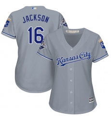 Women's Majestic Kansas City Royals #16 Bo Jackson Authentic Grey Road Cool Base MLB Jersey