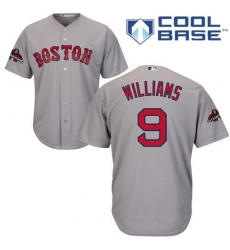 Youth Majestic Boston Red Sox #9 Ted Williams Authentic Grey Road Cool Base 2018 World Series Champions MLB Jersey