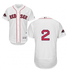 Men's Majestic Boston Red Sox #2 Xander Bogaerts White Home Flex Base Authentic Collection 2018 World Series Champions MLB Jersey