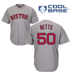 Youth Majestic Boston Red Sox #50 Mookie Betts Authentic Grey Road Cool Base MLB Jersey