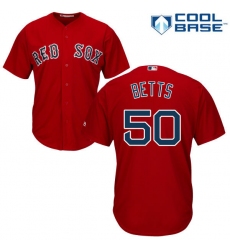 Youth Majestic Boston Red Sox #50 Mookie Betts Replica Red Alternate Home Cool Base MLB Jersey