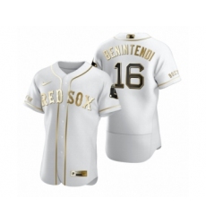 Men's Boston Red Sox #16 Andrew Benintendi Nike White Authentic Golden Edition Jersey