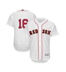 Men's Boston Red Sox #16 Andrew Benintendi White 2019 Gold Program Flex Base Authentic Collection Baseball Jersey