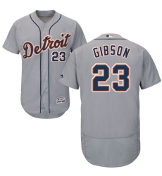 Men's Majestic Detroit Tigers #23 Kirk Gibson Grey Road Flex Base Authentic Collection MLB Jersey