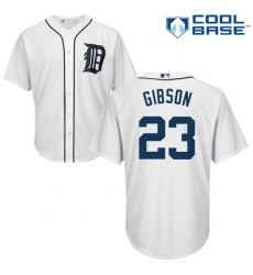 Men's Majestic Detroit Tigers #23 Kirk Gibson Replica White Home Cool Base MLB Jersey