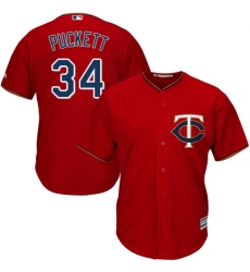Youth Majestic Minnesota Twins #34 Kirby Puckett Authentic Scarlet Alternate Cool Base MLB Jersey