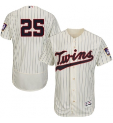 Men's Majestic Minnesota Twins #25 Byron Buxton Authentic Cream Alternate Flex Base Authentic Collection MLB Jersey