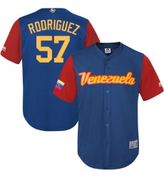 Men's Venezuela Baseball Majestic #57 Francisco Rodriguez Royal Blue 2017 World Baseball Classic Replica Team Jersey