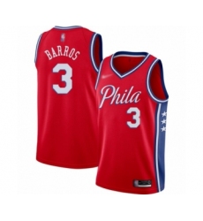 Youth Philadelphia 76ers #3 Dana Barros Swingman Red Finished Basketball Jersey - Statement Edition