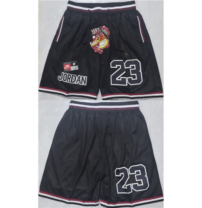 Men's Chicago Bulls #23 Michael Jordan Black Shorts002 (Run Small)