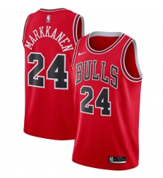 Men's Chicago Bulls #24 Lauri Markkanen Nike Red 2020-21 Swingman Jersey