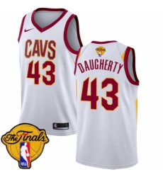 Men's Nike Cleveland Cavaliers #43 Brad Daugherty Authentic White 2018 NBA Finals Bound NBA Jersey - Association Edition