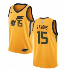 Youth Nike Utah Jazz #15 Derrick Favors Swingman Gold NBA Jersey Statement Edition