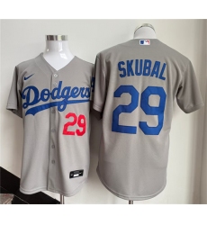 Men's Los Angeles Dodgers #29 Tarik Skubal Gray 2026 Cool Base Stitched Baseball Jersey