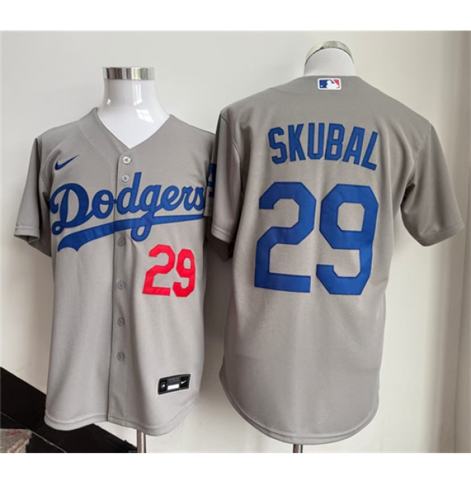 Men's Los Angeles Dodgers #29 Tarik Skubal Gray 2026 Cool Base Stitched Baseball Jersey
