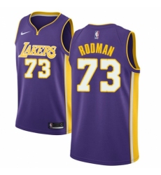 Women's Nike Los Angeles Lakers #73 Dennis Rodman Authentic Purple NBA Jersey - Icon Edition