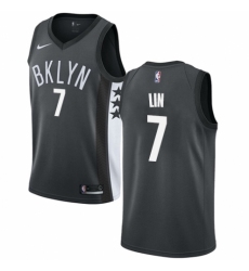 Youth Nike Brooklyn Nets #7 Jeremy Lin Swingman Gray NBA Jersey Statement Edition