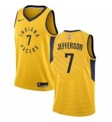 Men's Nike Indiana Pacers #7 Al Jefferson Swingman Gold NBA Jersey Statement Edition