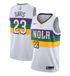 Men's Nike New Orleans Pelicans #23 Anthony Davis Swingman White NBA Jersey - City Edition
