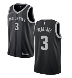 Women's Nike Detroit Pistons #3 Ben Wallace Swingman Black NBA Jersey - City Edition
