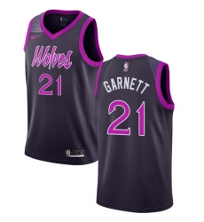 Women's Nike Minnesota Timberwolves #21 Kevin Garnett Swingman Purple NBA Jersey - City Edition