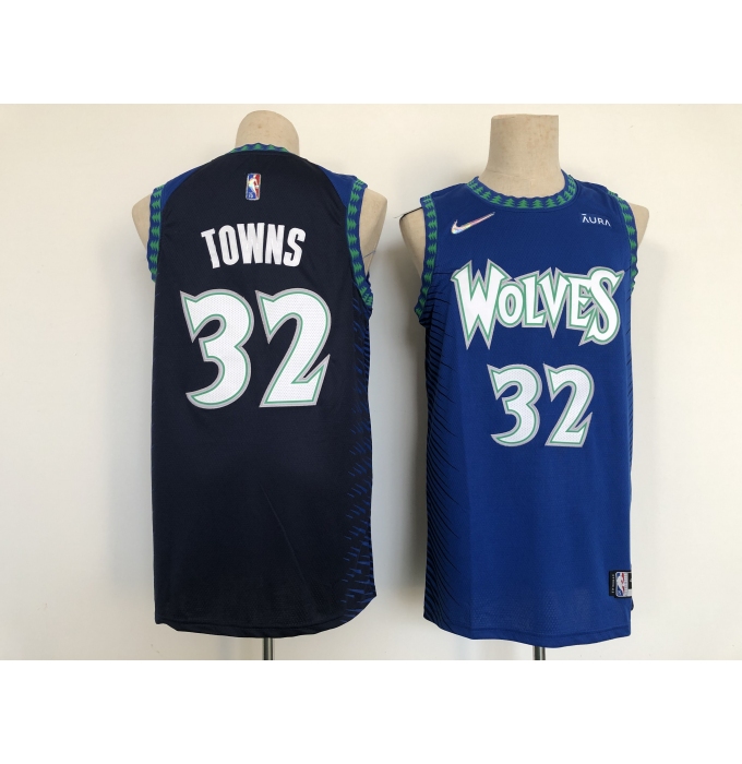 Men's Minnesota Timberwolves #32 Karl-Anthony Towns Nike Blue City Player Jersey