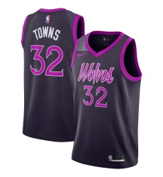 Men's Nike Minnesota Timberwolves #32 Karl-Anthony Towns Swingman Purple NBA Jersey - City Edition