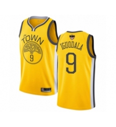 Youth Golden State Warriors #9 Andre Iguodala Yellow Swingman 2019 Basketball Finals Bound Jersey - Earned Edition