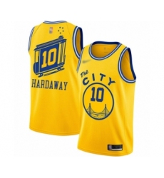 Women's Golden State Warriors #10 Tim Hardaway Swingman Gold Hardwood Classics Basketball Jersey - The City Classic Edition