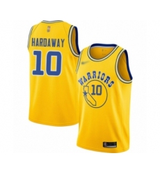 Women's Golden State Warriors #10 Tim Hardaway Swingman Gold Hardwood Classics Basketball Jersey