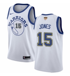 Youth Nike Golden State Warriors #15 Damian Jones Swingman White Hardwood Classics 2018 NBA Finals Bound NBA Jersey