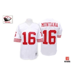 Mitchell and Ness San Francisco 49ers #16 Joe Montana Authentic White Throwback NFL Jersey