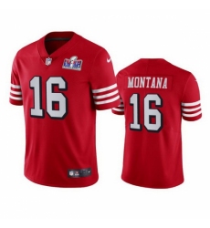 Youth San Francisco 49ers #16 Joe Montana Red Throwback Vapor Untouchable Limited Stitched 2024 Super Bowl LVIII Jersey
