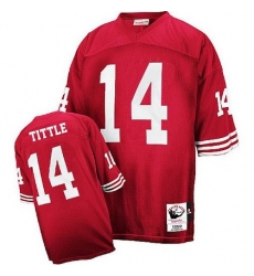 Mitchell and Ness San Francisco 49ers #14 Y.A. Tittle Authentic Red Throwback NFL Jersey