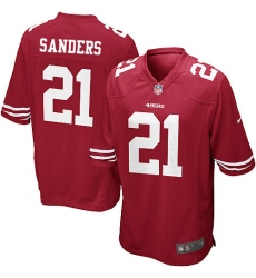 Men's Nike San Francisco 49ers #21 Deion Sanders Game Red Team Color NFL Jersey