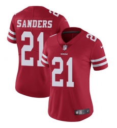 Women's Nike San Francisco 49ers #21 Deion Sanders Elite Red Team Color NFL Jersey