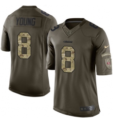 Men's Nike San Francisco 49ers #8 Steve Young Elite Green Salute to Service NFL Jersey