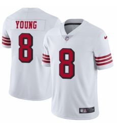 Men's Nike San Francisco 49ers #8 Steve Young Limited White Rush Vapor Untouchable NFL Jersey