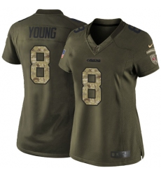 Women's Nike San Francisco 49ers #8 Steve Young Elite Green Salute to Service NFL Jersey