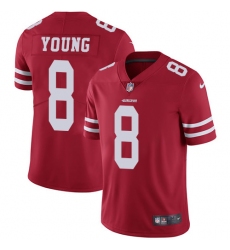 Youth Nike San Francisco 49ers #8 Steve Young Red Team Color Vapor Untouchable Limited Player NFL Jersey