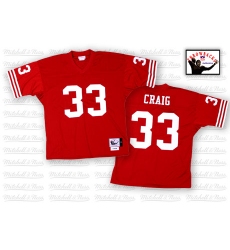 Mitchell and Ness San Francisco 49ers #33 Roger Craig Authentic Red Team Color Throwback NFL Jersey