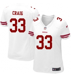 Women's Nike San Francisco 49ers #33 Roger Craig Game White NFL Jersey